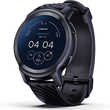 Motorola Motorola Moto Watch 100 Smartwatch – 42mm Smartwatch, Unisex, Up to 14 Days Battery Life, 24/7 Heart Rate, SpO2, 5ATM Water Resistance, AOD, Android and iOS Compatible - Phantom Black